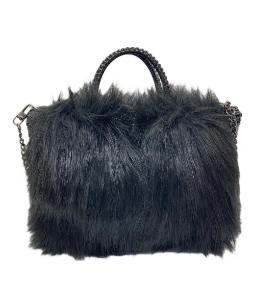 ANTEPRIMA（アンテプリマ）ANTEPRIMA (アンテプリマ) エコファーワイヤーショルダーバッグ　ハンドバッグ　2WAYバッグ　ファーバッグ ブラック サイズ:実寸参照の古着・服飾アイテム