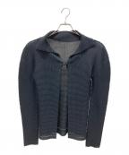 me ISSEY MIYAKEミーイッセイ ミヤケ）の古着「ハイネックカーディガン」｜ブラック