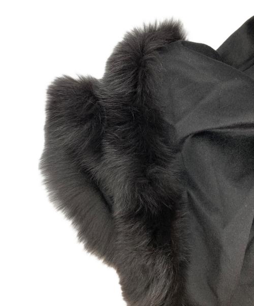 SAGA FURS（サガファーズ）SAGA FURS (サガファーズ) ファートリミングポンチョ ブラック サイズ:M-Lの古着・服飾アイテム