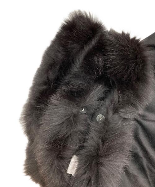 SAGA FURS（サガファーズ）SAGA FURS (サガファーズ) ファートリミングポンチョ ブラック サイズ:M-Lの古着・服飾アイテム