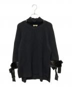 FENDIフェンディ）の古着「カシミヤデザインニット/ハイネックデザインニット」｜ブラック