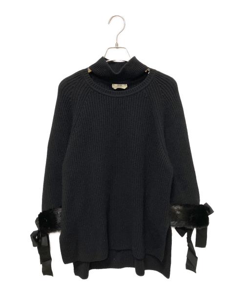 FENDI（フェンディ）FENDI (フェンディ) カシミヤデザインニット/ハイネックデザインニット ブラック サイズ:SIZE 40の古着・服飾アイテム