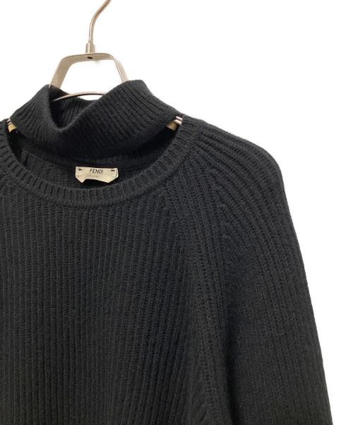 FENDI（フェンディ）FENDI (フェンディ) カシミヤデザインニット/ハイネックデザインニット ブラック サイズ:SIZE 40の古着・服飾アイテム