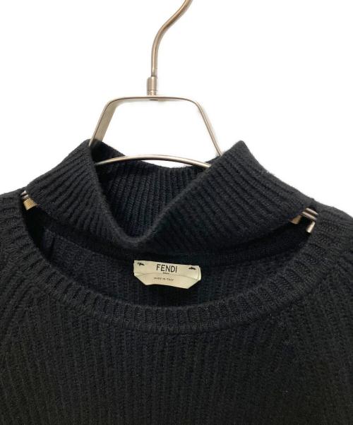 FENDI（フェンディ）FENDI (フェンディ) カシミヤデザインニット/ハイネックデザインニット ブラック サイズ:SIZE 40の古着・服飾アイテム