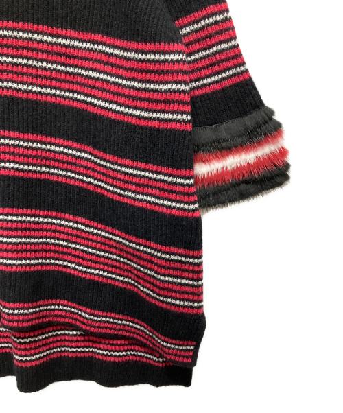 FENDI（フェンディ）FENDI (フェンディ) Wool Cashmere Border Knit/ウールカシミヤボーダーニット ブラック サイズ:38の古着・服飾アイテム