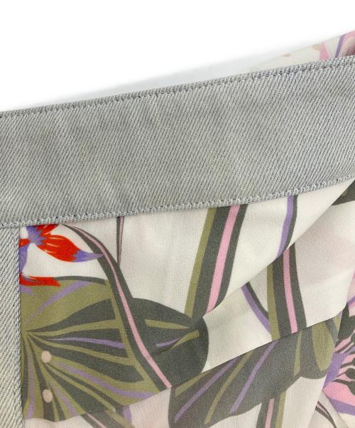 LOEWE（ロエベ）LOEWE (ロエベ) Paula's Ibiza (パウラズ・イビザ) ボタニカルデニム アシンメトリースカート ホワイト サイズ:40の古着・服飾アイテム