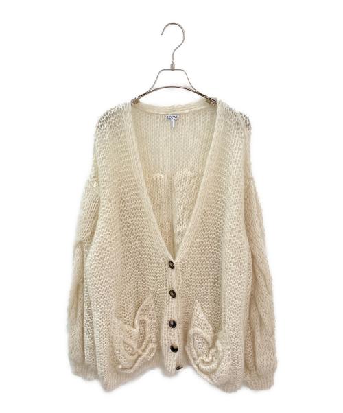 LOEWE（ロエベ）LOEWE (ロエベ) アナグラムカーディガン ホワイト サイズ:Mの古着・服飾アイテム