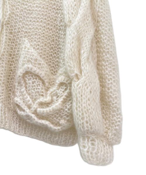 LOEWE（ロエベ）LOEWE (ロエベ) アナグラムカーディガン ホワイト サイズ:Mの古着・服飾アイテム