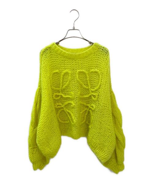 LOEWE（ロエベ）LOEWE (ロエベ) アナグラム モヘアクルーネックニット イエロー サイズ:Sの古着・服飾アイテム