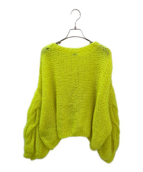 LOEWE（ロエベ）LOEWE (ロエベ) アナグラム モヘアクルーネックニット イエロー サイズ:Sの古着・服飾アイテム