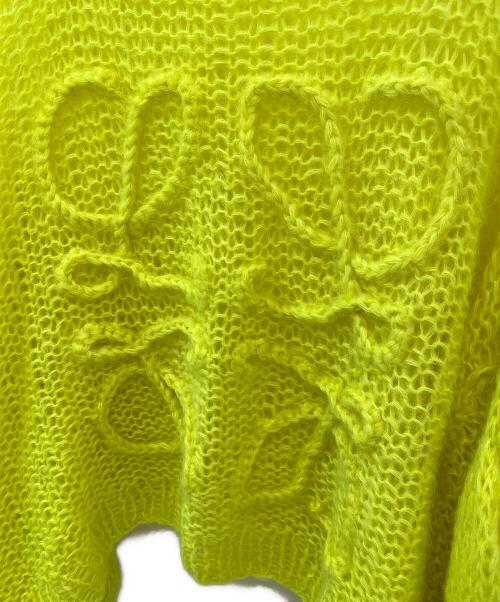 LOEWE（ロエベ）LOEWE (ロエベ) アナグラム モヘアクルーネックニット イエロー サイズ:Sの古着・服飾アイテム