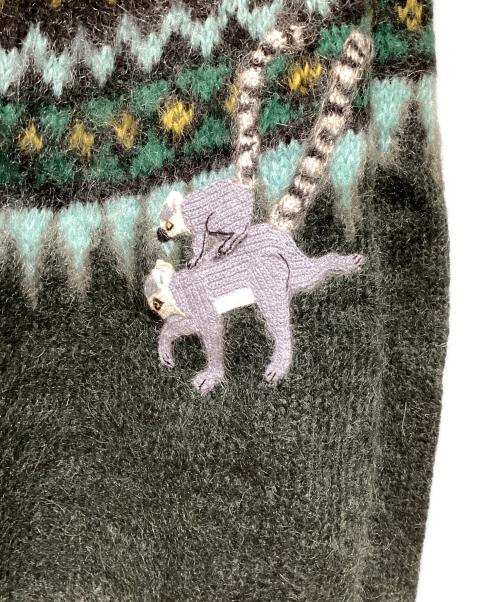 LOEWE（ロエベ）LOEWE (ロエベ) Suna Fujita (スナ フジタ) モヘアブレンドクルーネックニット ダークグリーン サイズ:Sの古着・服飾アイテム