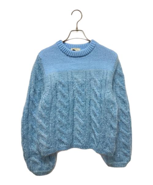 FENDI（フェンディ）FENDI (フェンディ) ボリュームスリーブケーブルニット ブルー サイズ:SIZE 40の古着・服飾アイテム