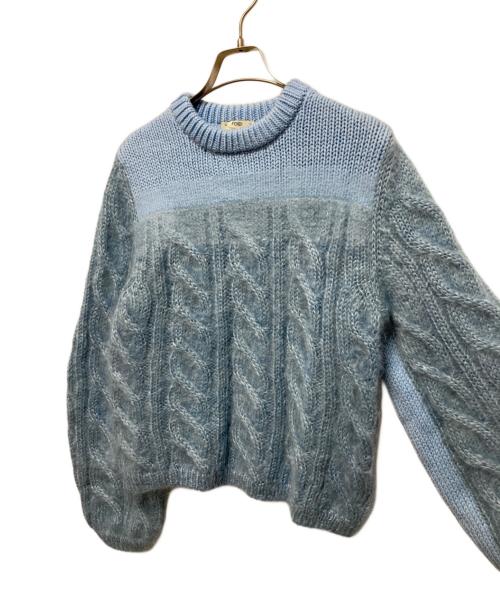 FENDI（フェンディ）FENDI (フェンディ) ボリュームスリーブケーブルニット ブルー サイズ:SIZE 40の古着・服飾アイテム