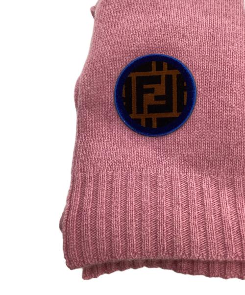 FENDI（フェンディ）FENDI (フェンディ) ニットグローブ&ニットキャップ&ストール ピンクの古着・服飾アイテム