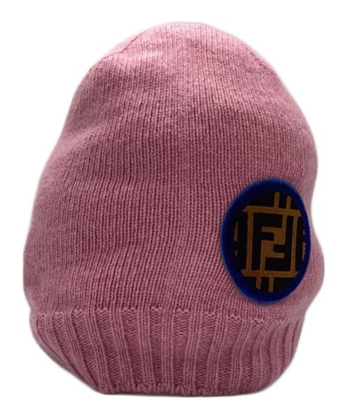 FENDI（フェンディ）FENDI (フェンディ) ニットグローブ&ニットキャップ&ストール ピンクの古着・服飾アイテム