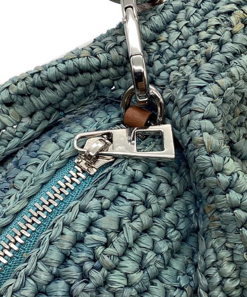 LOEWE（ロエベ）LOEWE (ロエベ) ラフィアショルダーポーチ ブルーの古着・服飾アイテム