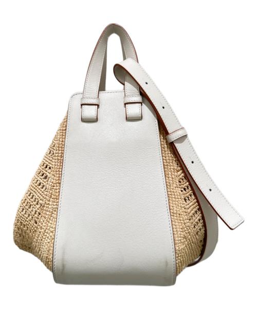 LOEWE（ロエベ）LOEWE (ロエベ) ラフィア ハンモック スモール ホワイト×ナチュラル サイズ:スモールの古着・服飾アイテム