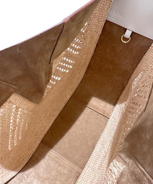 LOEWE（ロエベ）LOEWE (ロエベ) ラフィア ハンモック スモール ホワイト×ナチュラル サイズ:スモールの古着・服飾アイテム