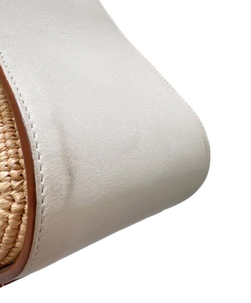 LOEWE（ロエベ）LOEWE (ロエベ) ラフィア ハンモック スモール ホワイト×ナチュラル サイズ:スモールの古着・服飾アイテム