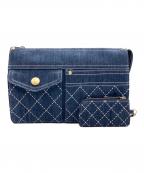 CHANELシャネル）の古着「ポーチ付デニムクラッチバッグ」｜インディゴ