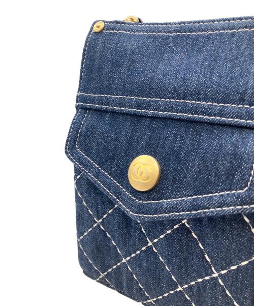 CHANEL（シャネル）CHANEL (シャネル) ポーチ付デニムクラッチバッグ インディゴの古着・服飾アイテム