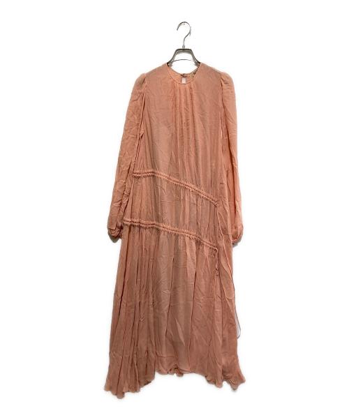 N°21 numero ventuno（ヌメロヴェントゥーノ）N°21 numero ventuno (ヌメロヴェントゥーノ) シャーリングギャザーワンピース ピンク サイズ:36の古着・服飾アイテム