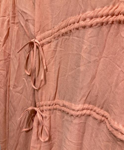 N°21 numero ventuno（ヌメロヴェントゥーノ）N°21 numero ventuno (ヌメロヴェントゥーノ) シャーリングギャザーワンピース ピンク サイズ:36の古着・服飾アイテム