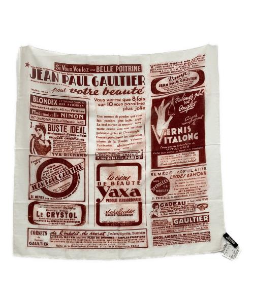 Jean Paul GAULTIER（ジャンポールゴルチェ）Jean Paul GAULTIER (ジャンポールゴルチェ) コットンスカーフ アイボリー×ブラウンの古着・服飾アイテム