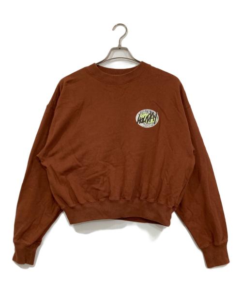 holiday（ホリデー）HOLIDAY (ホリデー) MINI SWEAT CREW-NECK TOPS ブラウン サイズ:FREEの古着・服飾アイテム