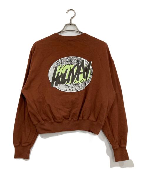 holiday（ホリデー）HOLIDAY (ホリデー) MINI SWEAT CREW-NECK TOPS ブラウン サイズ:FREEの古着・服飾アイテム