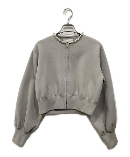 CELFORD（セルフォード）CELFORD (セルフォード) パール付きジャージーブルゾン グレー サイズ:38の古着・服飾アイテム