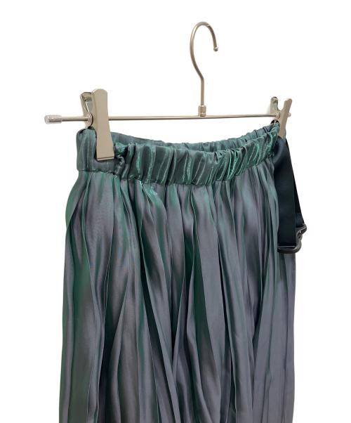 itochi（イトチ）itochi (イトチ) Aurora cloth double side pleated skirt エメラルドグリーン サイズ:Mの古着・服飾アイテム