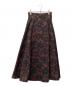 Noble（ノーブル）の古着「アルチザンフラワープリントフレアスカート」｜ブラウン×ブラック