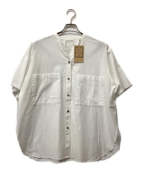 BEARDSLEY（ビアズリー）BEARDSLEY (ビアズリー) シアストライプ2WAYシャツ ホワイト サイズ:Ｆの古着・服飾アイテム