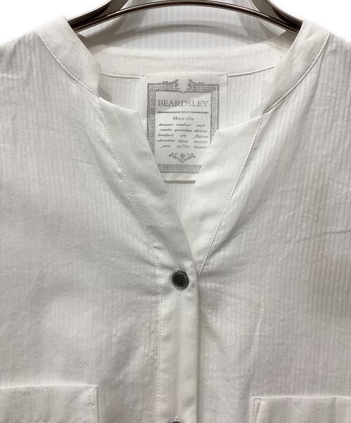 BEARDSLEY（ビアズリー）BEARDSLEY (ビアズリー) シアストライプ2WAYシャツ ホワイト サイズ:Ｆの古着・服飾アイテム
