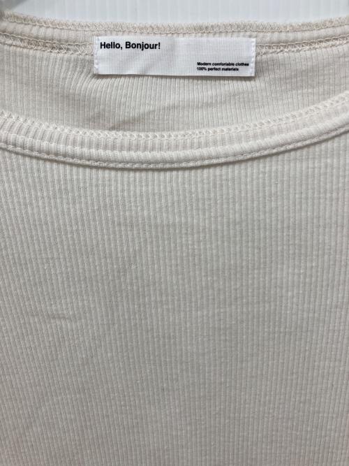 Hello, Bonjour!（ハローボンジュール）Hello, Bonjour! (ハローボンジュール) RIB LONGSLEEVE T-SHIRT ベージュ サイズ:Freeの古着・服飾アイテム