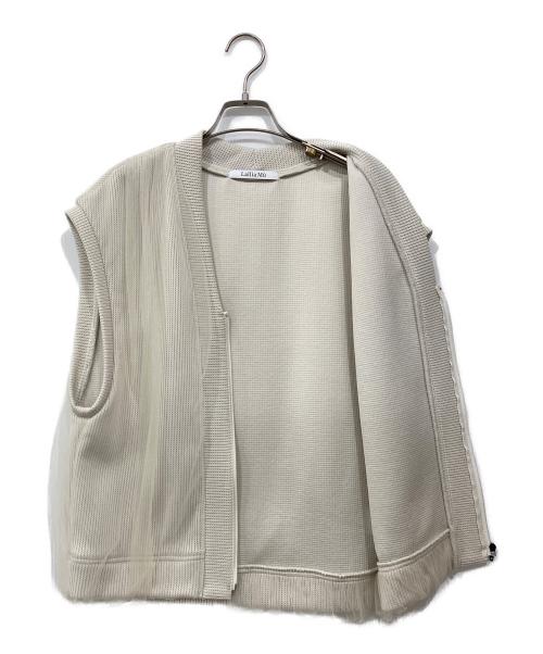 Lallia Mu（ラリア ムー）Lallia Mu (ラリア ムー) チュールラッピングニットベスト ベージュ サイズ:38の古着・服飾アイテム