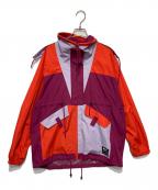 OOF WEARオーフウエア）の古着「ミックスカラー ライトナイロンマウンテンパーカー」｜オレンジ×パープル