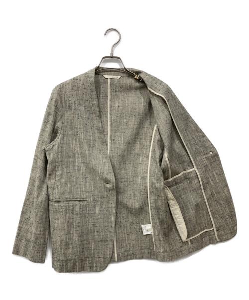 qualite（カリテ）qualite (カリテ) シルクネップツイードジャケット ベージュ サイズ:36の古着・服飾アイテム