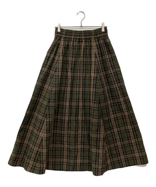 BAUME（ボーメ）BAUME (ボーメ) チェックロングスカート カーキ サイズ:00の古着・服飾アイテム