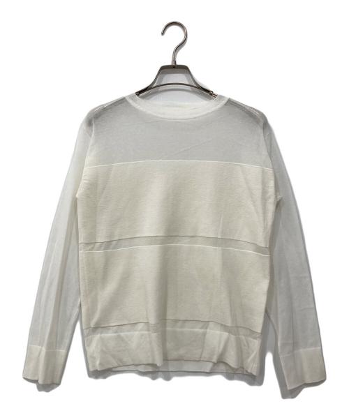 Drawing Numbers（ドローイングナンバーズ）Drawing Numbers (ドローイングナンバーズ) シースルーパネルニット ホワイト サイズ:38の古着・服飾アイテム