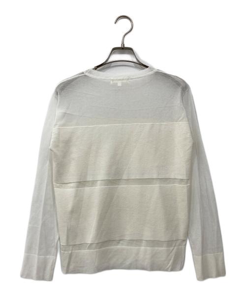 Drawing Numbers（ドローイングナンバーズ）Drawing Numbers (ドローイングナンバーズ) シースルーパネルニット ホワイト サイズ:38の古着・服飾アイテム