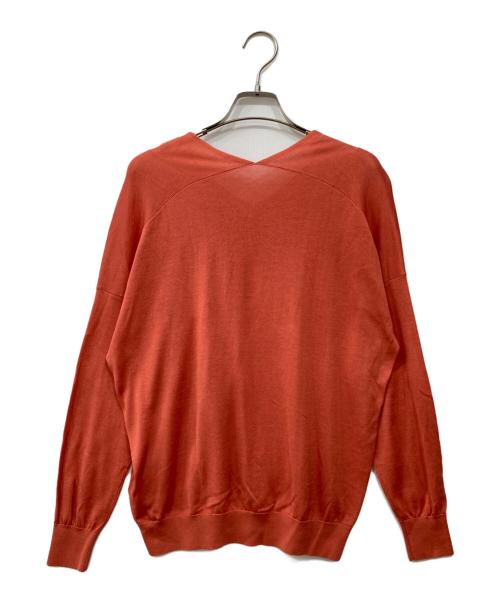 SOEJU（ソージュ）SOEJU (ソージュ) シルクコットンVネックニット オレンジ サイズ:Mの古着・服飾アイテム