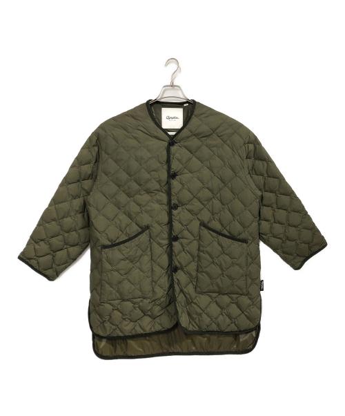 Gymphlex（ジムフレックス）Gymphlex (ジムフレックス) ダイヤキルティングダウンコート オリーブ サイズ:14の古着・服飾アイテム