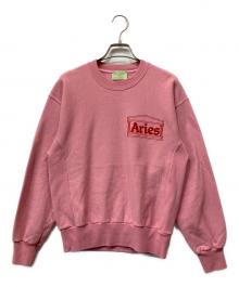 ARIES（アリーズ）の古着「Classic Temple Sweatshirt」｜ピンク