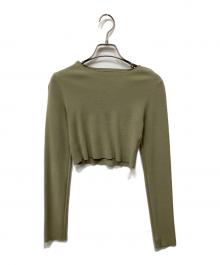 TODAYFUL（トゥデイフル）の古着「Cropped Smooth Knit」｜カーキ
