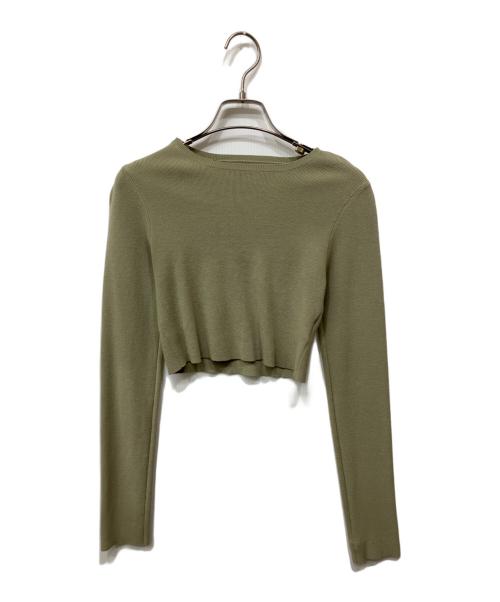 TODAYFUL（トゥデイフル）TODAYFUL (トゥデイフル) Cropped Smooth Knit カーキ サイズ:Fの古着・服飾アイテム