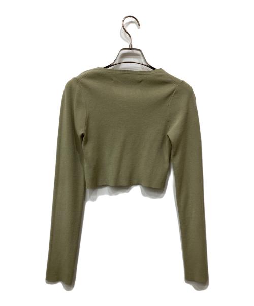 TODAYFUL（トゥデイフル）TODAYFUL (トゥデイフル) Cropped Smooth Knit カーキ サイズ:Fの古着・服飾アイテム