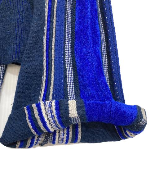 Mame Kurogouchi（マメクロゴウチ）Mame Kurogouchi (マメクロゴウチ) Stripe HAMAGURI Knit Peplum One-Piece ネイビー サイズ:2の古着・服飾アイテム